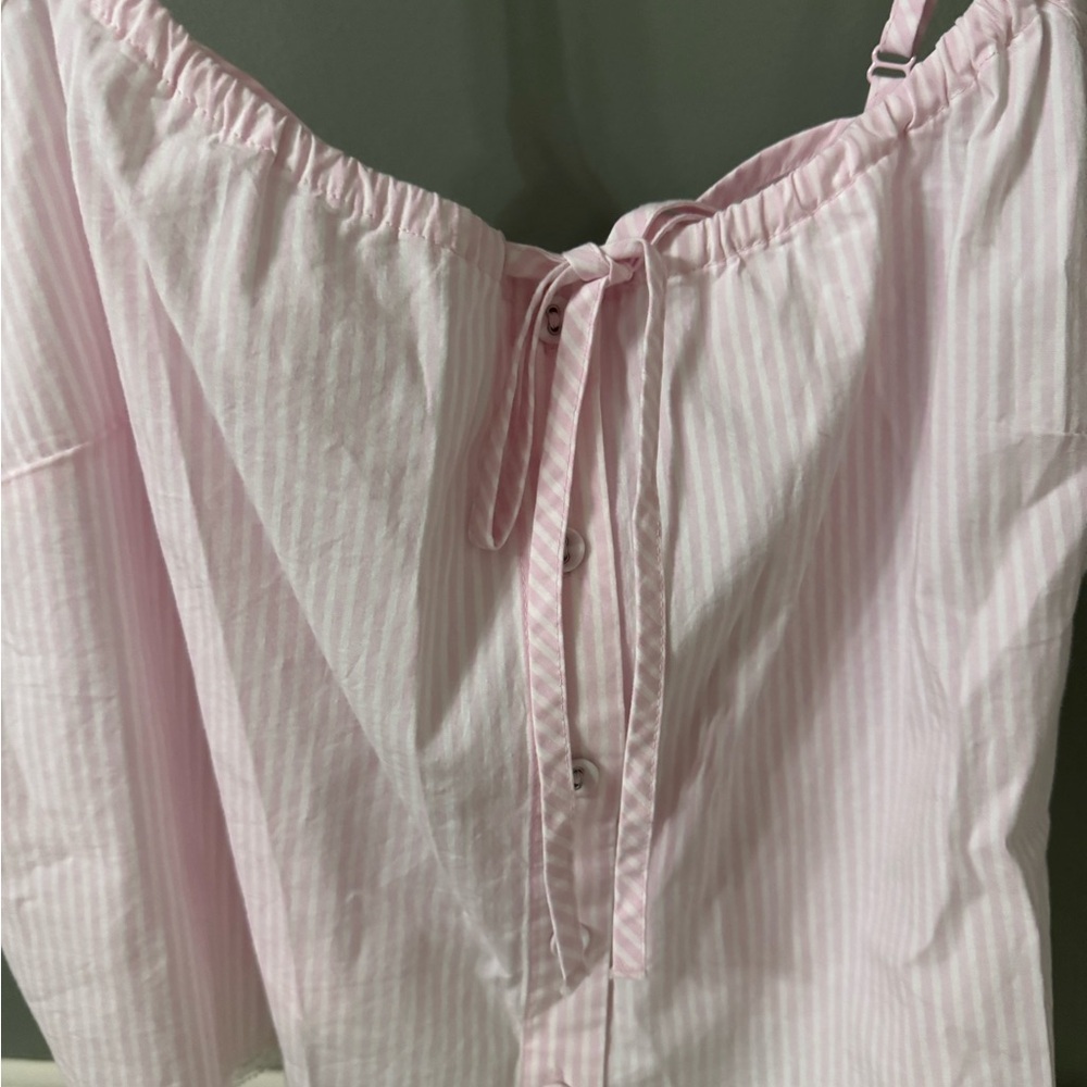 SKIMS Cotton Poplin Sleep Cami Large Cotton Candy Stripe NWT! - Picture 4 of 9